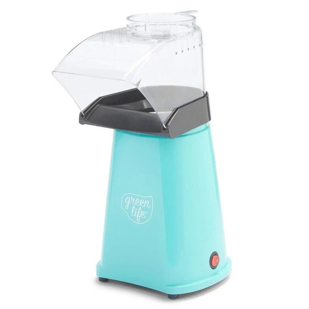 GreenLife Electric Air Popper 1200W Popcorn Maker Turquoise 18 Cup NEW